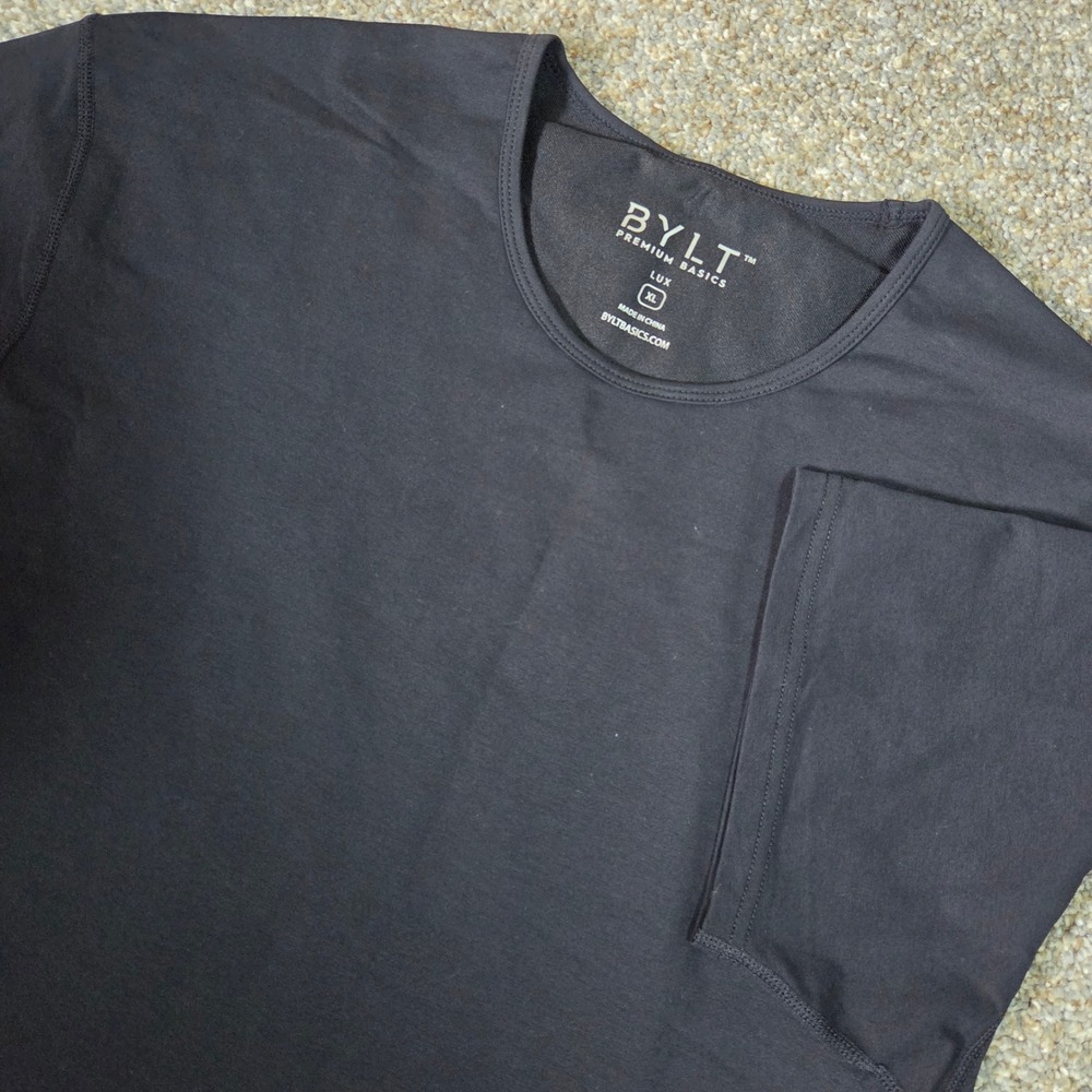 BYLT Premium Basics Lux Drop Cut‎ T-Shirt Mens XL Black Short Sleeve Tee NWT